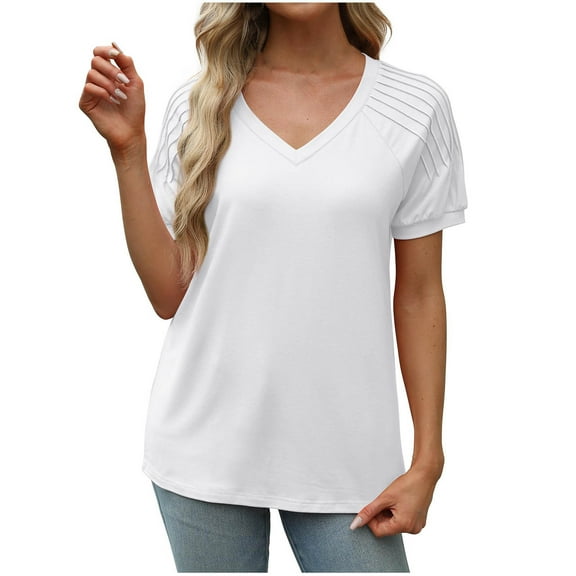 Tops For Women Trendy Summer Womens Tank Tops Athletic Loose FitWhite Tshirts Shirts For Women 100% CottonWomens Blouses Short Sleeve WorkT Shirts For Women Plus Size 5X