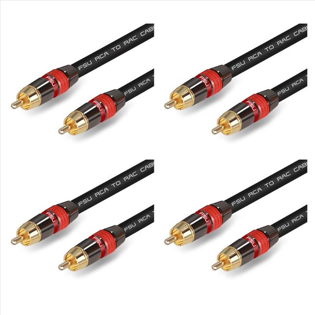 4X Cable de Audio Digital Estéreo Premium una Cable Coaxial SPDIF Altavoz Macho Cable de Subwoofer de Alta Fidelidad AV 2M