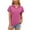 Pink, variant on cfhntfmh Shirts for Women Short Sleeve Collared V-Neck Casual Work Tennis Tops Basic Solid Color Summer Tshirts