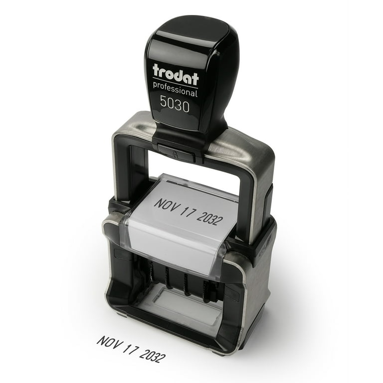 Trodat Economy 5-in-1 Stamp, Dater, Self-Inking, 1 5/8 X 1, Blue/Red - Foto 14