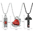 thumbnail image 2 of 3 PCS Crystal Heart Cremation Urn Necklace for Ashes Keepsake Cremation Jewelry Heart/Cross/Cylinder Urn Necklace for Women Men Loved Ones, 2 of 7