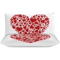 thumbnail image 3 of HAHDAXIA Red Heart Bedding Solid Comforter Set for All Seasons,3 Pieces(1 Comforter+2 Pillowcases),Soft Microfiber Bedding Set Twin(86"x70"), 3 of 7