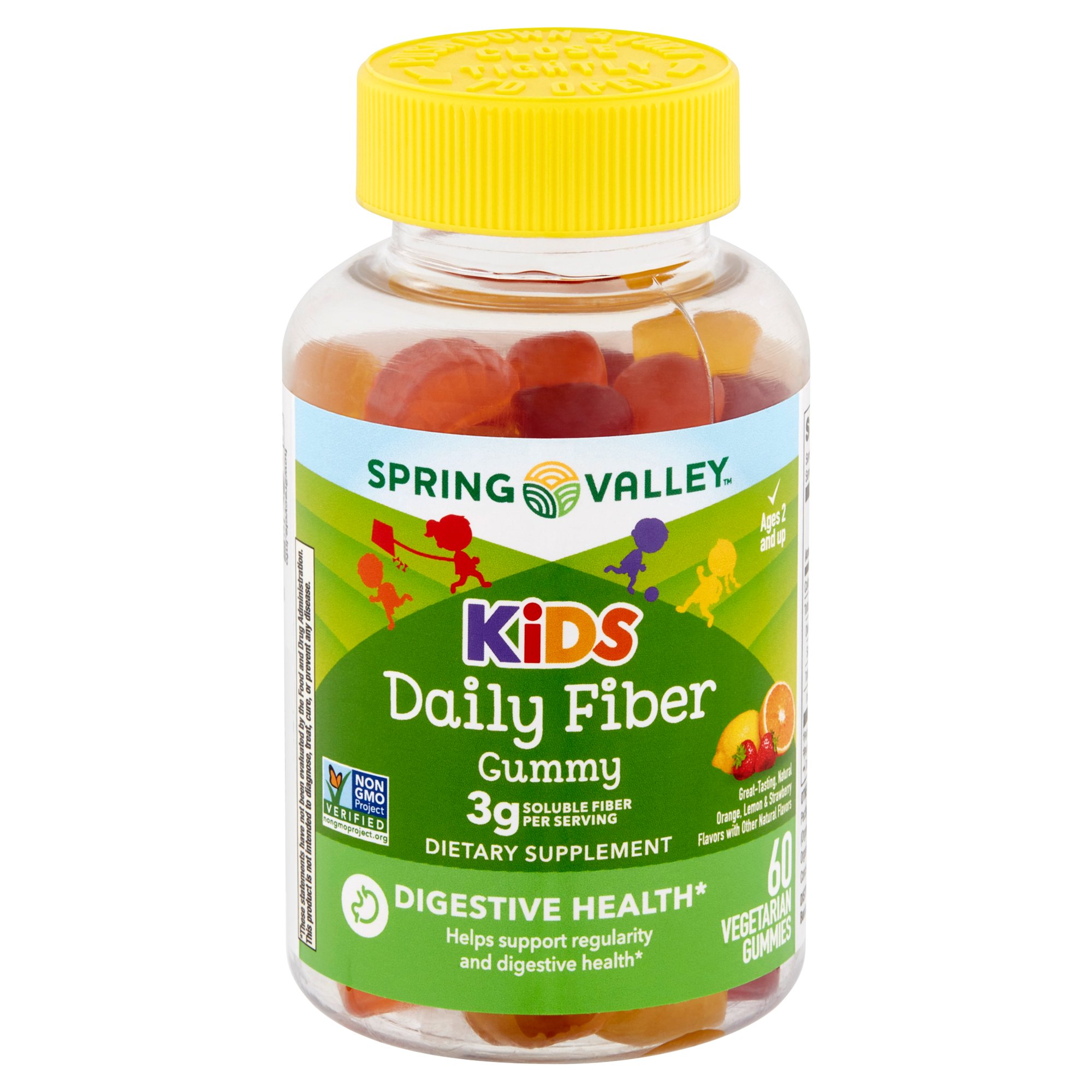 Spring Valley Kids Daily Fiber Dietary Supplement, Vegetarian Gummies; 60 Count