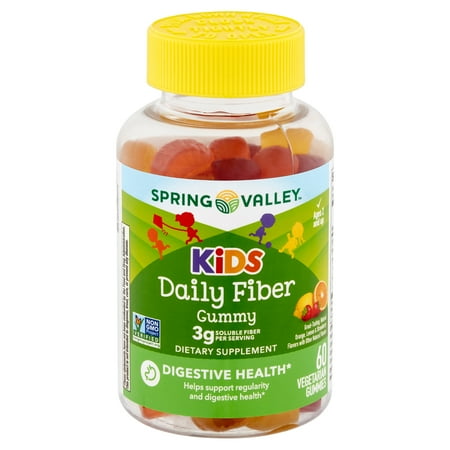 Spring Valley Kids Daily Fiber Dietary Supplement, Vegetarian Gummies; 60 Count