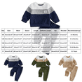 thumbnail image 3 of Duqingm Toddler Baby Boy Fall Clothes Waffle Contrast Color Sweatshirt Pants Sets Infant Winter Outfits 6 12 18 24 Months 3T (Green,18-24 Months), 3 of 7