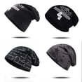 thumbnail image 2 of Autumn Winter Knitted Beanie for Women with Printed Letters, Postpartum Hat, Hip-Hop Street Dance Pullover Hat, Sleep Cap for Men, 2 of 10