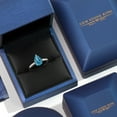 thumbnail image 5 of Gem Stone King 10K White Gold London Blue Topaz and E - F Lab Grown Diamond Engagement Ring for Women | 1.83 Cttw | Pear Shape 9X6MM | Gemstone November Birthstone | Size 5, 5 of 6