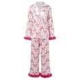 thumbnail image 6 of XIYON Pajama Sets For Women Bow Loose Casual Personality Printed Home Comfort Suit Soft Comfy Sleepwear Nightwear Comfy Pjs Outfits, 6 of 9