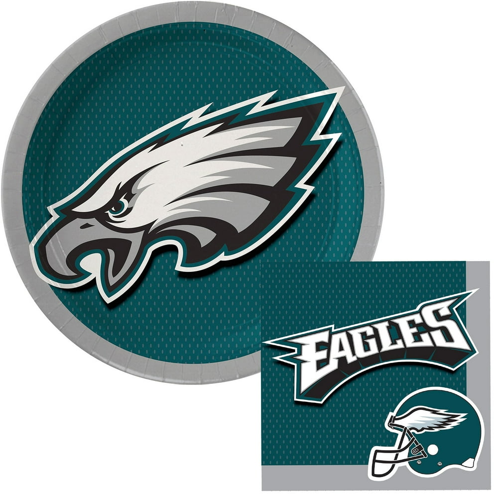 Philadelphia Eagles Plates Napkins Super Bowl 52 Party Pack, Green