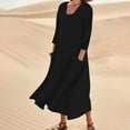 thumbnail image 1 of Robes de Printemps pour Femmes Robe d'Été 2023 Décontractée Mode Coton Uni et Manches Courtes Mi-Longue, 1 of 8