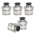 thumbnail image 1 of Uxcell Conectores de aire de empuje NPT, conector recto de rosca NPT macho negro 1/4" OD-3/8" NPT 5, 1 of 7