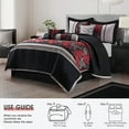 thumbnail image 6 of Lanco Printed Polyester 7 Piece Comforter Sets, Queen, Black, All Season Bedding Sets & Collections, 6 of 7