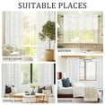 thumbnail image 4 of XWZO White Sheer Curtains for Kitchen 2 Pack, Embroider Rod Pocket Light Filtering Voile Semi Sheer Drapes for Window Living Room Kitchen, Short Curtains 52 x 45 Inch Length, White, 4 of 9