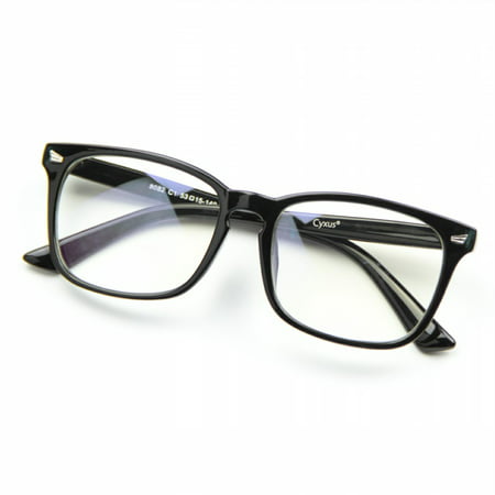 Cyxus Transparent Lens Plain Glasses,Fashion Unisex Eyewear (Classic Black Frame)