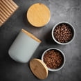 thumbnail image 4 of Kitchen Canisters - Gray Stoneware Canisters with Bamboo Lids, Storage Canister Container Set - Ceramic Food Canister Jars for Tea, Sugar & Flour Storage - Medium, 4 of 5