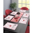 thumbnail image 4 of Valentines Placemats Wing Heart Valentines Day Place Mats for Dining Room Pink Red Heart with Angel Wing Washable Table Mats for Kitchen Dining Decorations Set of 6, 4 of 5