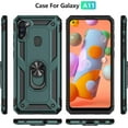 thumbnail image 2 of for Galaxy A11 Case,Samsung A11 Case,with HD Screen Protector, [Military Grade] Ring Car Mount Kickstand Hybrid Hard PC Soft TPU Shockproof Protective Case for Samsung Galaxy A11 (Dark Green), 2 of 14