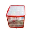 thumbnail image 7 of Baubles Storage Box Christmas Balls Storage Xmas Tree Decorations Organizer Bauble Storage Divider T Transparent & Red plastic, 7 of 7