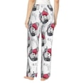 thumbnail image 3 of Uemuo Cute Poodle Dog Pattern Women's Wide Leg Palazzo Lounge Pants with Pockets Light Weight Loose Comfy Casual Pajama Pants-Large, 3 of 9