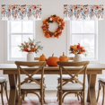 thumbnail image 5 of Thanksgiving Eucalyptus Leaves Valances for Windows, 42 x 18in, Orange Autumn Leaf Flowers Rod Pocket Kitchen Valance Curtain Light Filtering Window Treatments for Living Room Bedroom, 1 Panel, 5 of 7