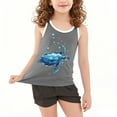 thumbnail image 2 of Eltusu Girls Cotton Tank Tops, Graphic Sleeveless Loose Fit Crew Neck Workout Tops Gray Size 8-9 T, 2 of 4