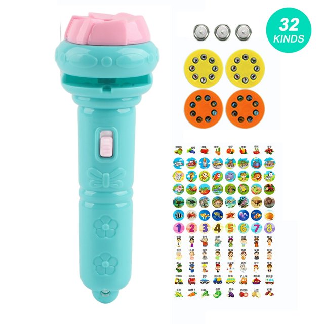 Kids Projector Flashlight Different Animal Patterns Early Educational Science Projector Luminous Toy for Girls Boys 3-6 years