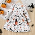thumbnail image 6 of Vividxx Girls Dresses Children Girls Spring Fall Halloween Funny Printed Long Sleeve Crew Neck Dress 3-4 Years, 6 of 6