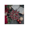 thumbnail image 2 of KSA Pack of 12 Red and Black Plaid Poinsettia Christmas Picks 18", 2 of 4