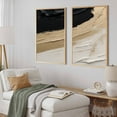 thumbnail image 5 of Minimal Abstract Oil Painting with Black Lines on Beige Canvas Contemporary 3D Textured Wall Art,Unframed,2Pcs 40x54inch, 5 of 5