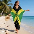 thumbnail image 5 of Xixirimido Butterfly & Jamaican Flag Print Kaftan Dresses for Women Plus Size V Neck Caftans Long Batwing Sleeve Beach Cover Ups Summer Beach Dress, 5 of 7