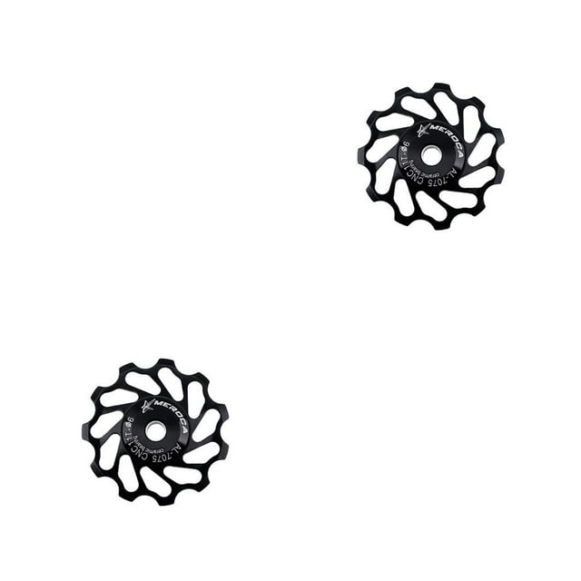 ziyahi Wear-resistant Rear Derailleur Ceramic Bearing for Jockey Wheel Positive/Negative Tooth Guide Mountain Road Bike Parts Black 11T 2Set