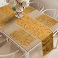 thumbnail image 2 of Ambesonne Autumn Table Runner & Placemats, Fall Tree Branches Leaves, Placemat 4 pcs + Runner 16"x72", Apricot and Dark Brown, 2 of 2