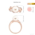 thumbnail image 5 of ANGARA Freshwater Cultured Pearl Olive Leaf Vine Ring in 14K Rose Gold for Women | June Birthstone, Birthday, Anniversary, Jewelry Gift for Women | Pearl Ring, 5 of 9