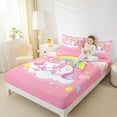 thumbnail image 5 of Feelyou Dreamy Unicorn Child Twin Sheet Sets, Cartoon Stars Rainbow Twin Fitted Sheet, Girly Pink Animal Flat Sheet, Lightweight Room Decor, 3 Pieces, 5 of 8