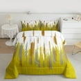 thumbnail image 2 of Manfei Abstract Oil Painting Queen Comforter Set 3 Pieces, Yellow Gold Ombre Bedding Sets, Watercolor Brush Strokes Bedding Comforter Set, Ultra Soft Home Decor, 2 of 8