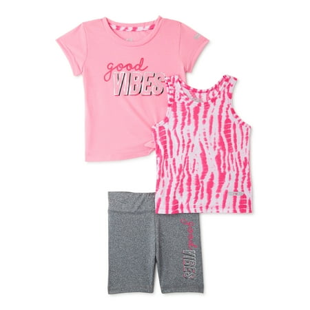 

Hind Toddler Girls’ T-Shirt Tank Top & Bike Shorts 3-Piece Set Sizes 2T-4T