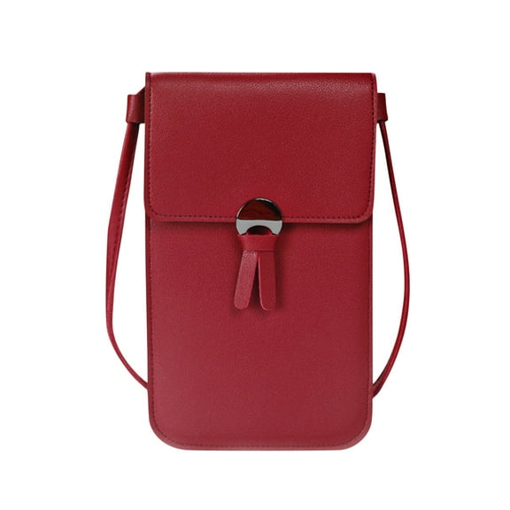 WRKEKC Cross Body Bag Crossbody Bags for Women, Touchscreen Phone Purse Canvas Women's Crossbody Handbags, New Large Capacity Foldie Crossbody Bag for School Traveling, Birthday Gifts for Women Red