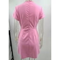 thumbnail image 5 of ZANKLEY Womens Short Sleeve High Neck Mini Dress Party Clubwear Club Bodycon Short Dresses, 5 of 9