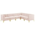 thumbnail image 2 of Modway Triumph Channel Tufted Performance Velvet 6-Piece Sectional Sofa in Pink, 2 of 10
