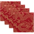 thumbnail image 5 of GZHJMY Set of 1 Gold Chinese Dragon On Red Cloth Napkins Washable Polyester Dinner Napkins 20"X20" for Dining Table Wedding Party Fall Holidays, 5 of 7