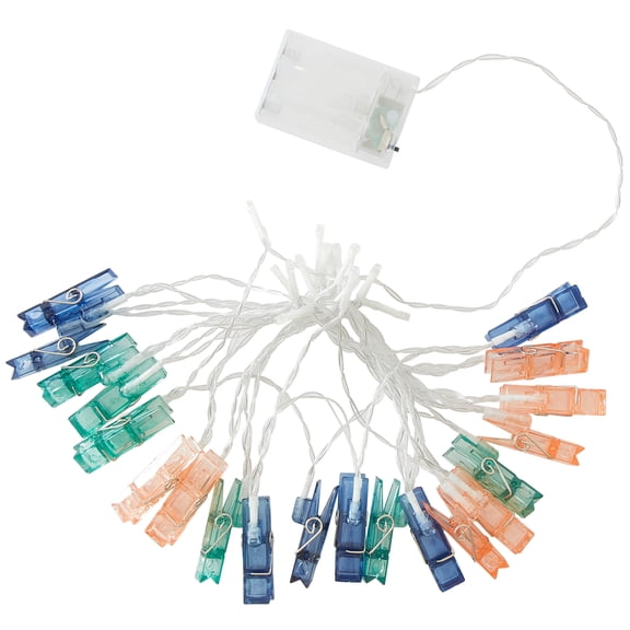 Mainstays Multicolor Clip LED String Lights, 15 ft