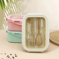 thumbnail image 4 of 1Pc Portable Microwavable Lunch Box Eco-Friendly Wheat Straw Bento Box Kitchen Food Container Lunch Box Home Accessories Green 850ml, 4 of 6