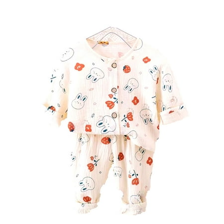 

Kids Robe Baby Kids Clothes Cartoon Thin Pajamas Set Long Sleeve Baby Summer Homewear Clothes Sleepwear 2-Piece Sizes 4-12(Color:C Size:5-6 Years)
