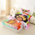 thumbnail image 2 of Castle Fairy Colorful Cartoon Black Princess Twin Sheets 3pcs,Fun Rainbow Music Note Bedding,Pink Rainbow Yellow,1 Fitted Sheet, 1 Flat Sheet and 1 Pillowcase, 2 of 6