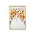 thumbnail image 1 of Fall Wall Art with Frame, Image of Canadian Maple Tree Leaves in Autumn Season Soft Reflection Effects, Printed Fabric Poster for Bathroom Living Room, 23" x 35", Orange White, by Ambesonne, 1 of 2