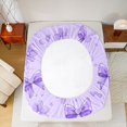 thumbnail image 4 of Manfei Coquette Bow Fitted Sheet Full,Purple Dreamy Bowtie Bed Set,3-Piece,1 Fitted Sheet and 2 Pillowcases, 4 of 6
