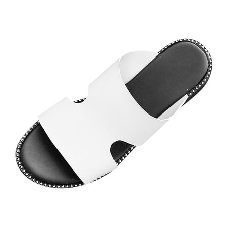 

Daznico Womens Sandals Women s Summer Slippers Comfortable And External Wear Slippers ( White 7.5 )