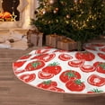 thumbnail image 6 of Daiia Hand Drawn Tomatoes Drawing Merry Christmas Tree Skirt , Xmas Large Lace-up Tree Skirt, Santa Snowflakes Rustic Home Decorations New Year Party Farmhouse Decor-36", 6 of 7