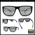 thumbnail image 2 of Polarized Mens Flat Top Sport Plastic Geometric Rectangle Sunglasses [Black - Silver Mirror], 2 of 7