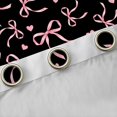 thumbnail image 4 of Manfei Pink Bows Love Hearts Black Print Black Out Curtains for Girls, Cute Ribbon Bows Curtains Pack of 2 (42x63 Each), 4 of 6